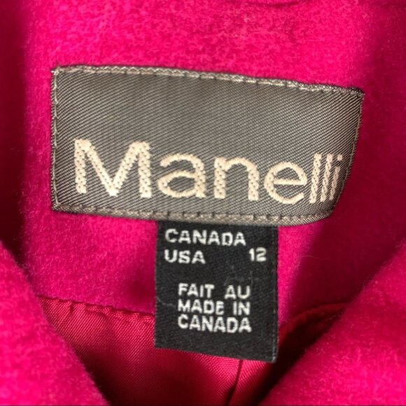 Manelli Melton Cloth Felt Pink Pea Coat size 12 - Picture 4 of 14